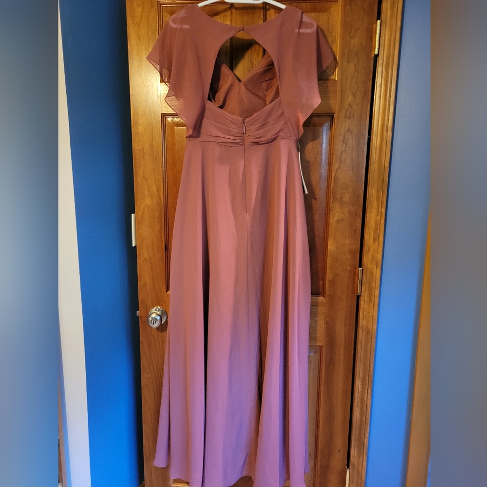 Azazie Rylee Bridesmaid Dress Size 8 Desert Rose - Picture 9 of 15